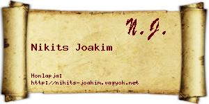 Nikits Joakim névjegykártya